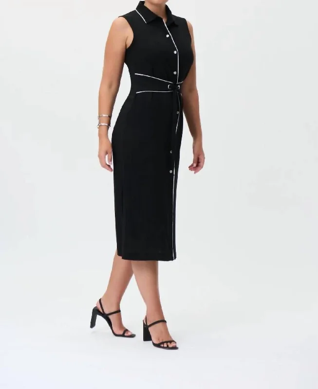 Athleisure Wear Special Offer Black Vanilla Belted Dress