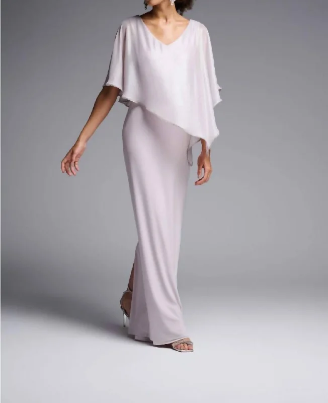 Trend Alert Chiffon Overlay Dress In Mother Of Pearl
