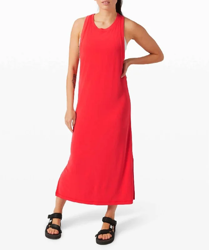 Elegant Style Ease Of It All Dress In Carnation Red