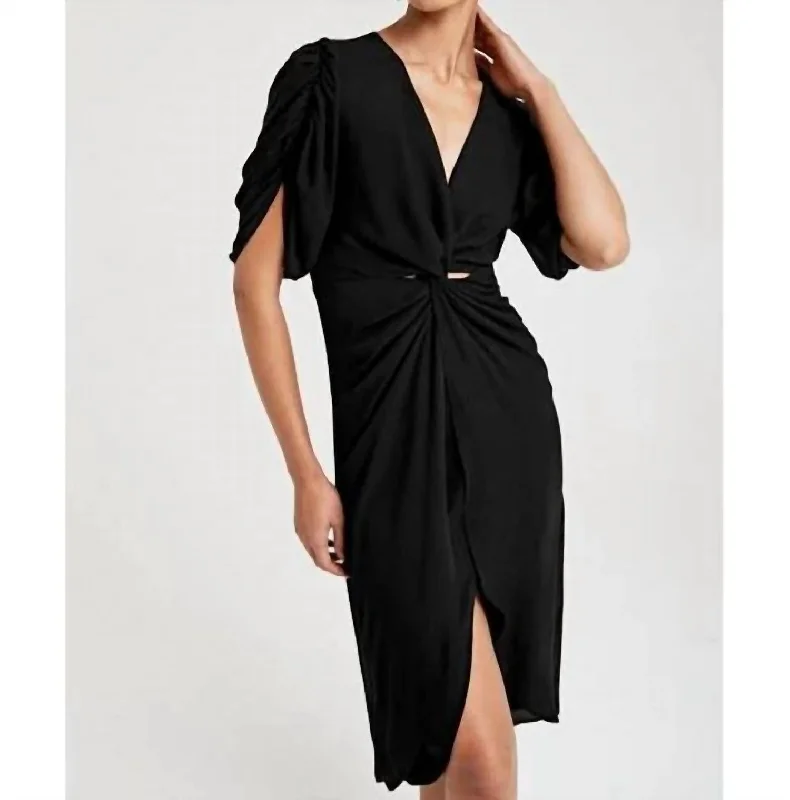 Summer Splash Sale Twist Front Dress In Black