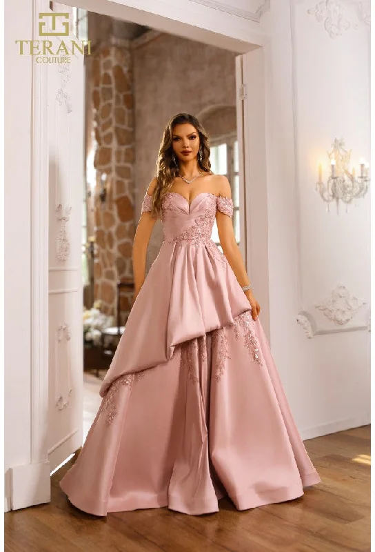 Women's Travel Outfit Set Terani Couture 251M4062 Long Ball Gown Formal Prom Dress