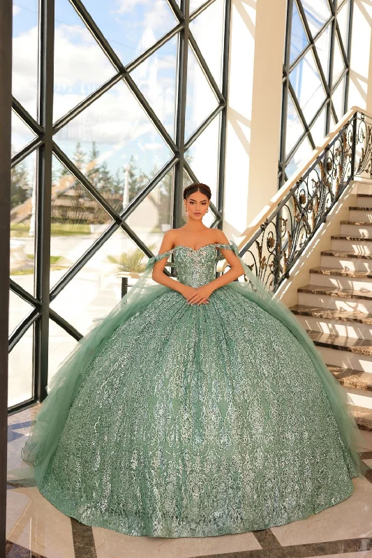 Chic Casual Wardrobe Essentials Amarra 54212 Long Ball Gown Glitter Cape Quinceanera Dress Chic Casual Wardrobe Essentials Amarra 54212 Long Ball Gown Glitter Cape Quinceanera Dress