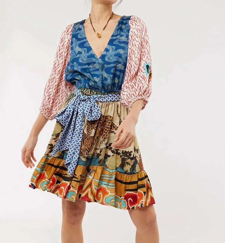 Mega Sale Alina Belted Dress In Oriental