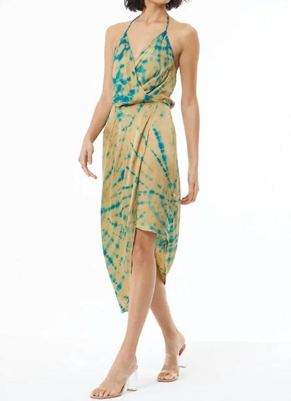 Style Breakthroughs Andrea Draped Slip Dress In Willow