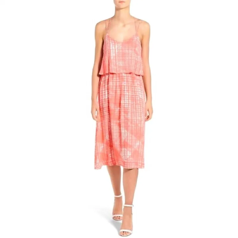 Limited Styles Paloma Dress In Pacific Coral And White