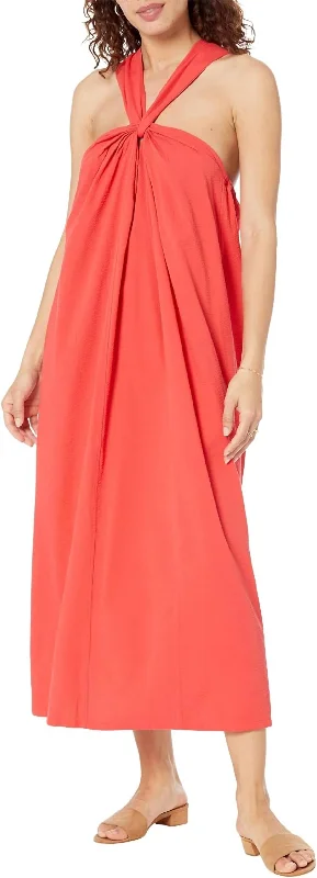 Stylish Savings Women's Bay Twist Seesucker Dress In Hibiscus