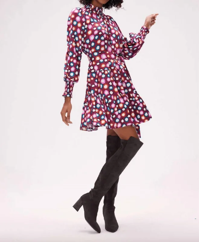 Elegant Contour Kali Dress In Leopard Spot