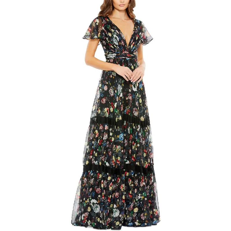 Women's Seasonal Apparel Mac Duggal Womens Chiffon Floral Maxi Dress