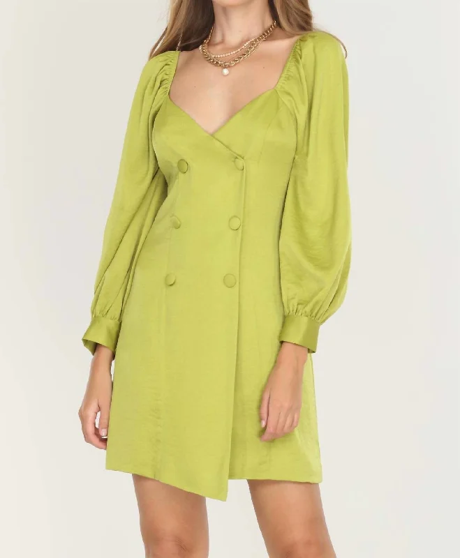 Insane Discount Onslaught Samantha Asymmetrical Tailored Dress In Agave Green
