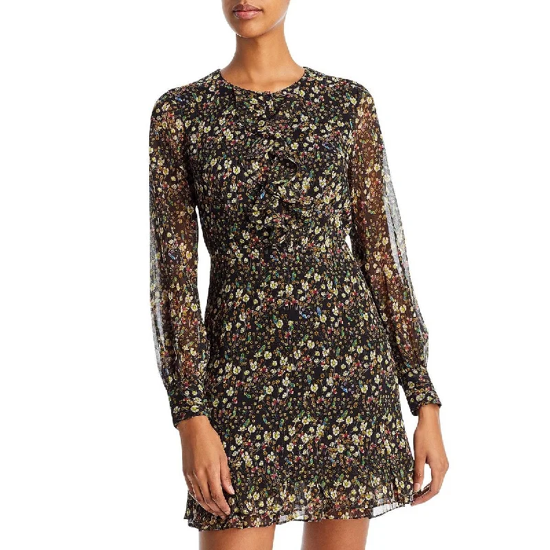 Stylish Everyday Clothing French Connection Womens Hallie Chiffon Floral Print Mini Dress Stylish Everyday Clothing French Connection Womens Hallie Chiffon Floral Print Mini Dress