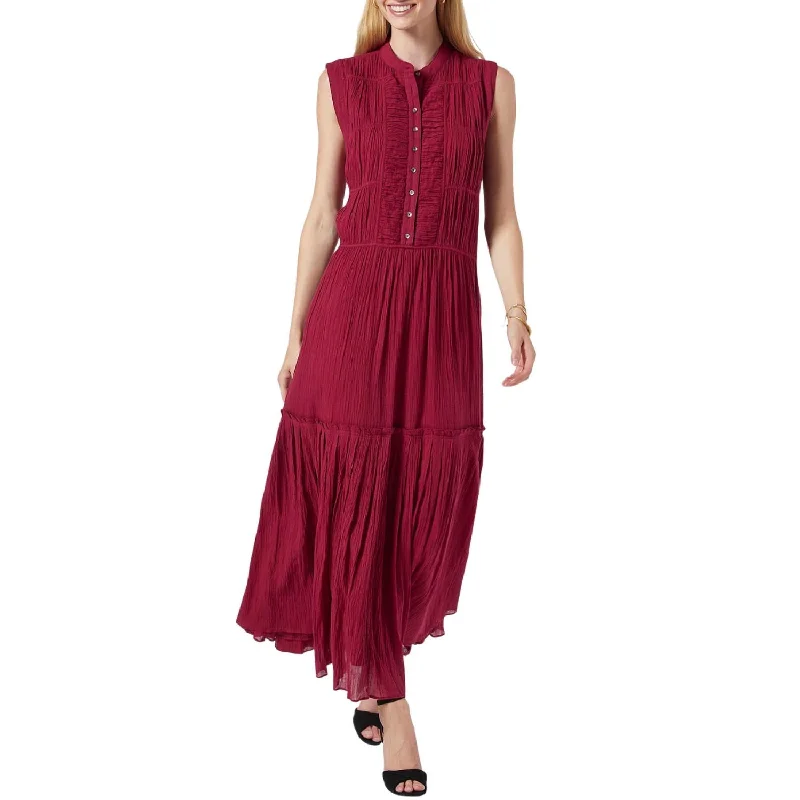 Redefining Women's Fashion Cantralla Maxi Cotton Dress In Beet Red
