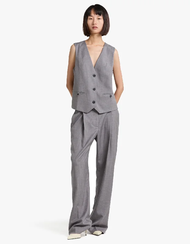 Vintage Clothing For Women Asher Oversized Tailored Vest - Steel Grey