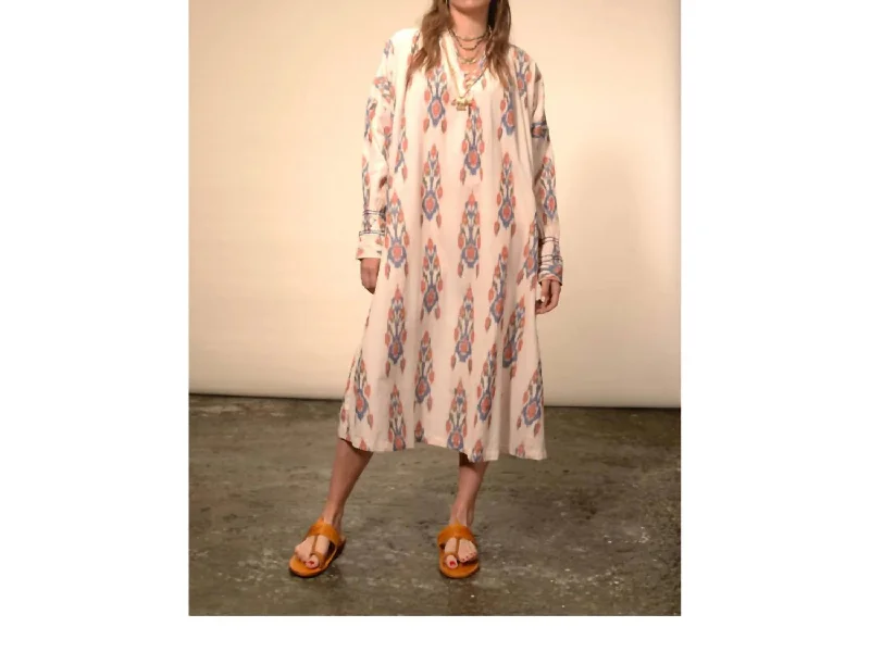 Women's Trendy Clothing Ikat Dress In Cream