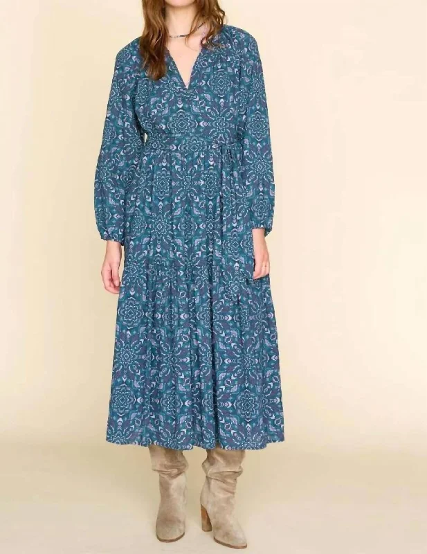 End Of Season Sale Ambrose Dress In Indigo Flora