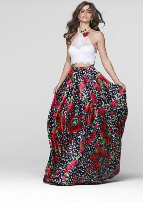 Women's Clothing And Garments Sets Tarik Ediz - Two-Piece Floral Gown 50038