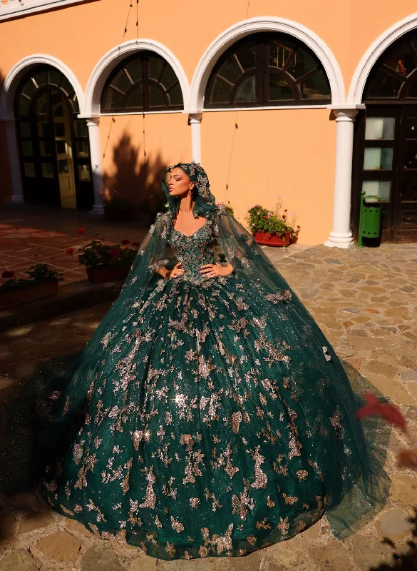 Modern Women's Apparel Amarra 54260 Quinceanera Dress Detachable Cape Long Ball Gown Modern Women's Apparel Amarra 54260 Quinceanera Dress Detachable Cape Long Ball Gown