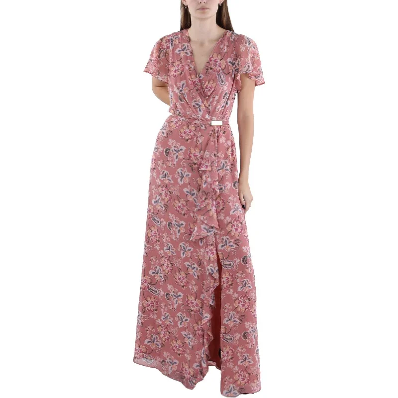 Classic Women's Clothing Styles Lauren Ralph Lauren Womens Floral Ruffled Maxi Dress