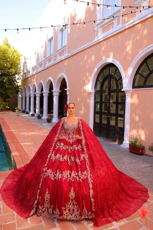 Women's Seasonal Fashion Trends Amarra 54296 Long Sweet 16 Ball Gown Detachable Cape Quinceanera Dress Women's Seasonal Fashion Trends Amarra 54296 Long Sweet 16 Ball Gown Detachable Cape Quinceanera Dress