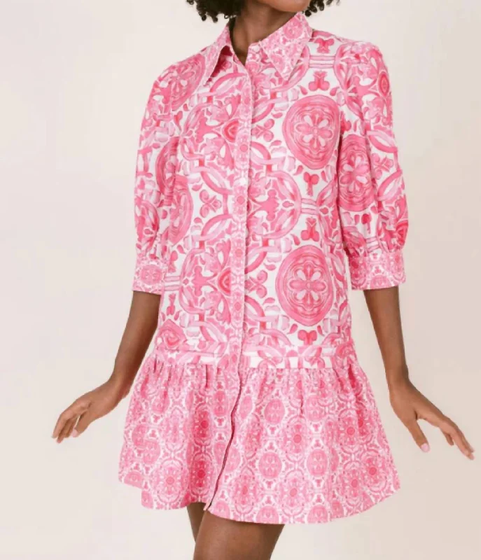 Fashion Sale Women's Scout Dress In Pink Trellis