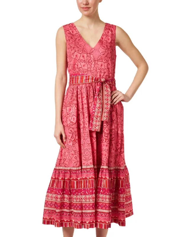 Women's Elegant Apparel Mariana Dress In Red Multi