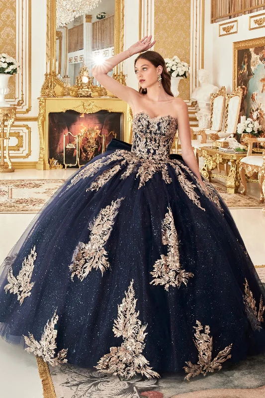Clothing Store Cinderella Divine 15715 Long Quinceanera Lace Applique  Ball Gown