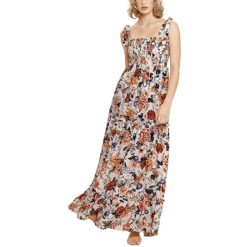 Modern Women's Apparel Agua Bendita Womens Lucery Numen Floral Print Long Maxi Dress