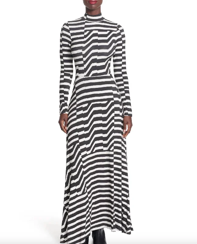 Designer Wear On Sale Madison Dress In Blk/wht