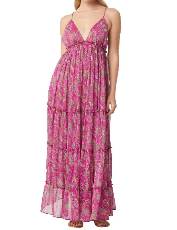 Women's Outerwear Clothing Lia Dress In Fuschia Paisley