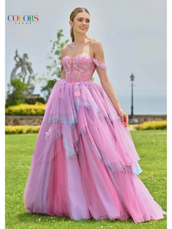 Bold and Elegant Women's Fashion Colors 3534 Formal Ball Gown Long Ruffle Prom Dress