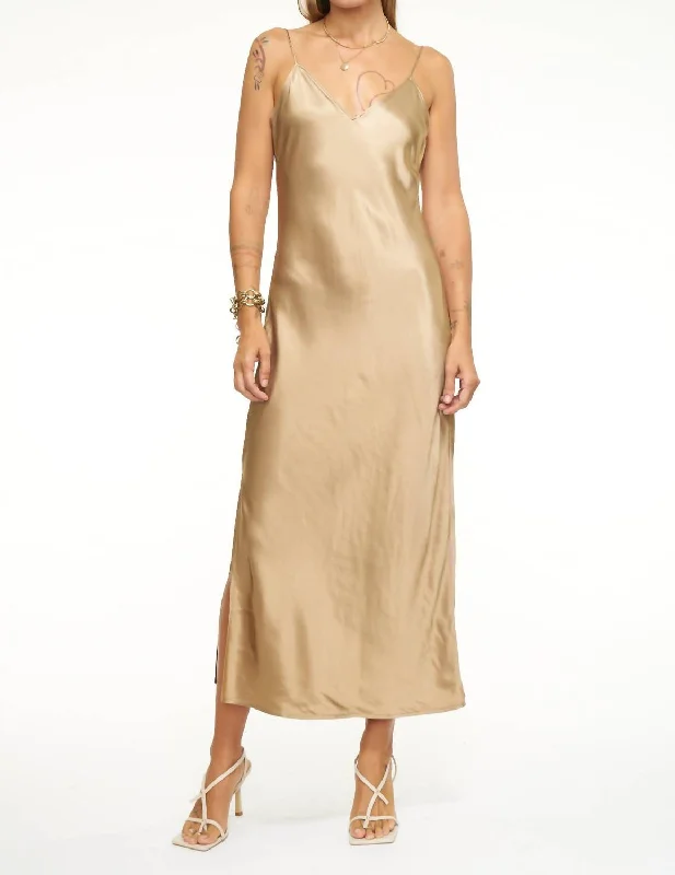 Casual Chic Clothing For Women Mari V-Neck Slip Dress In Mushroom