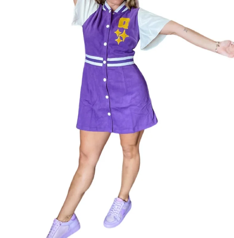Women's Activewear Garments Lettermen Dress In Purple