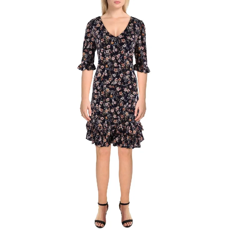 Women's Effortless Casual Outfit CeCe Womens    Floral Mini Shift Dress