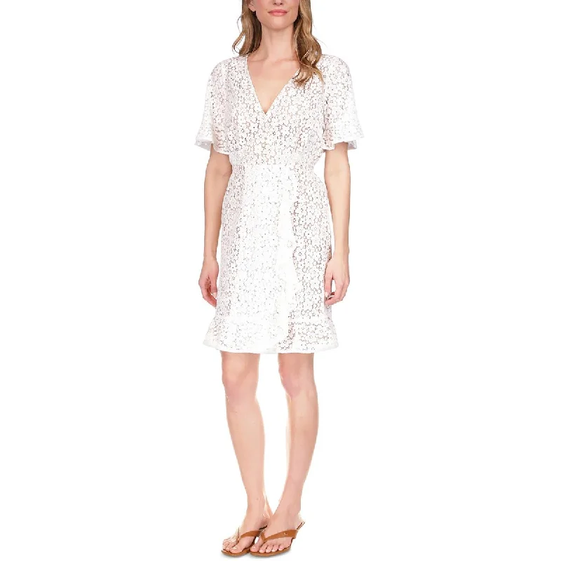 Women's High-Fashion Outfit MICHAEL Michael Kors Womens Petites Lace Floral Mini Dress Women's High-Fashion Outfit MICHAEL Michael Kors Womens Petites Lace Floral Mini Dress
