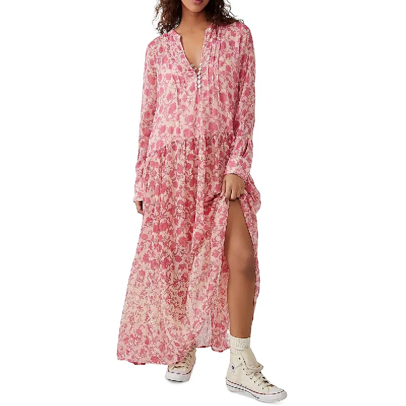 Women's Professional Outfit Free People Womens See It Through Floral Print Long Maxi Dress