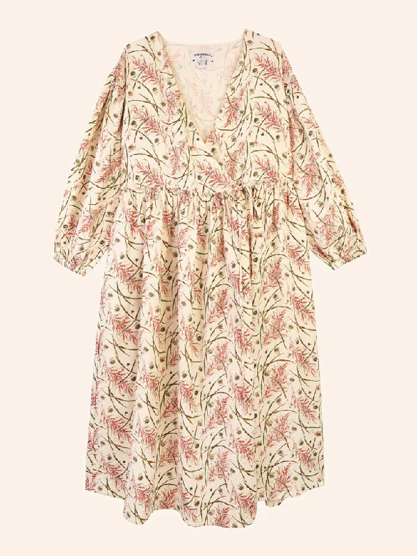 Women's High-Fashion Outfit Meadows Kobus Dress in Wheat Floral