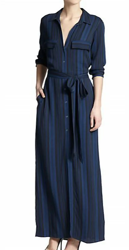 Valentine's Special Alani Henley Dress In Blue