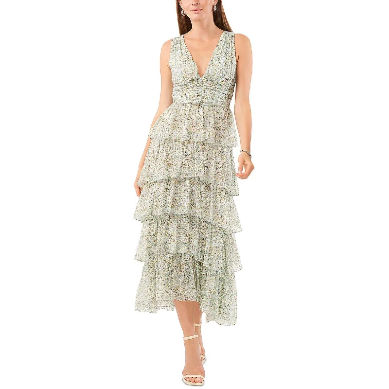 Trendy Women's Fashion 1.State Womens Floral Ruffled Maxi Dress