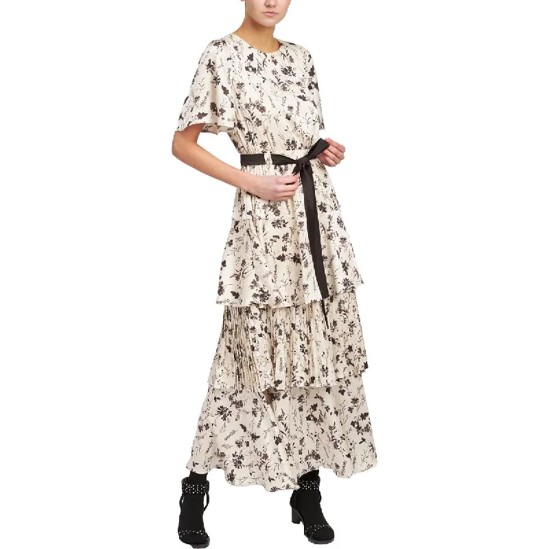 Comfortable Casual Women's Clothing En Saison Womens Arabella Satin Floral Maxi Dress Comfortable Casual Women's Clothing En Saison Womens Arabella Satin Floral Maxi Dress