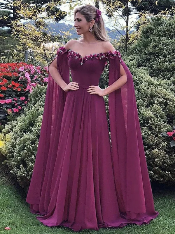 Women's Date Night Outfit Off the Shoulder Purple Floral Long Prom Dresses, Purple Long Formal Evening Dresses gh2330 Women's Date Night Outfit Off the Shoulder Purple Floral Long Prom Dresses, Purple Long Formal Evening Dresses gh2330