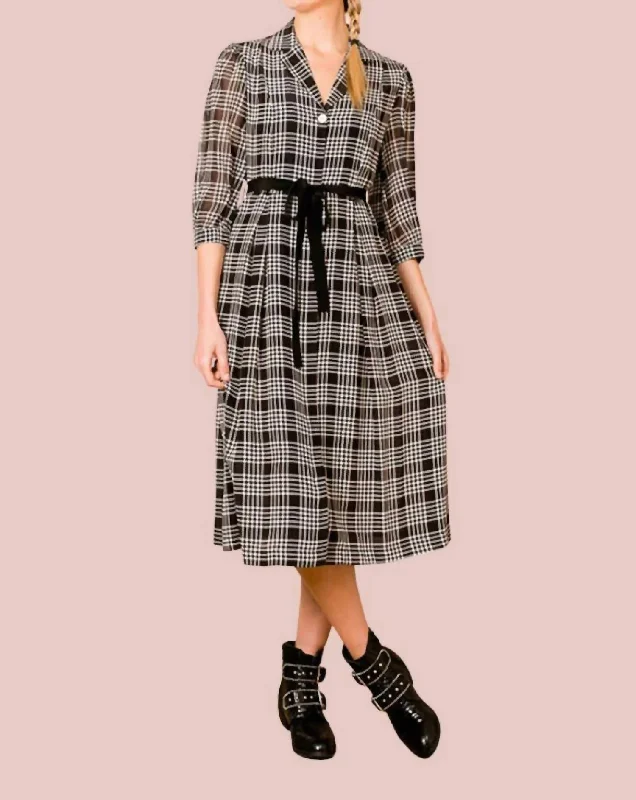 Clothes Sales Silk Dress In Black/white