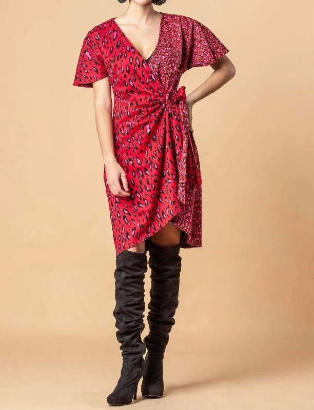 Trendy Street Style Cameo Dress In Red