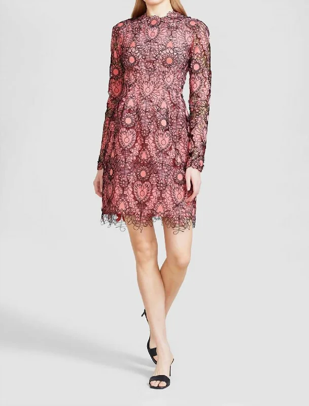 Shop Sales Corded Heart Lace Dress In Salmon