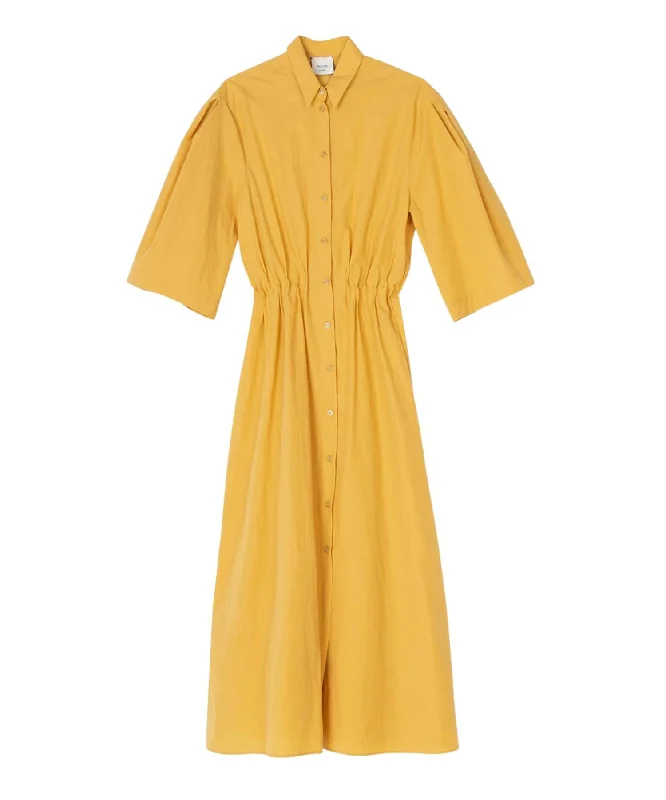 Innovate Your Wardrobe Chemisier Dress In Mustard