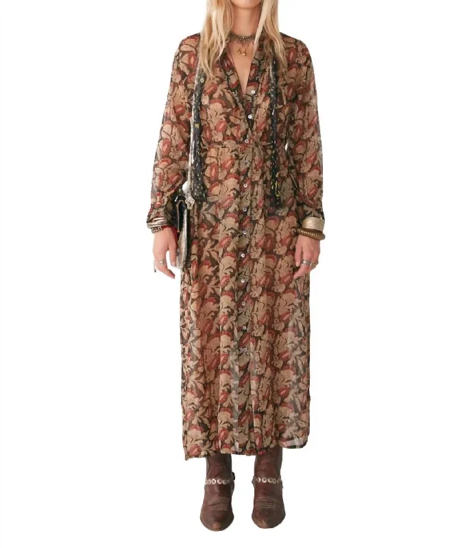 Graceful Cut Jade Dress In Amber Caramel