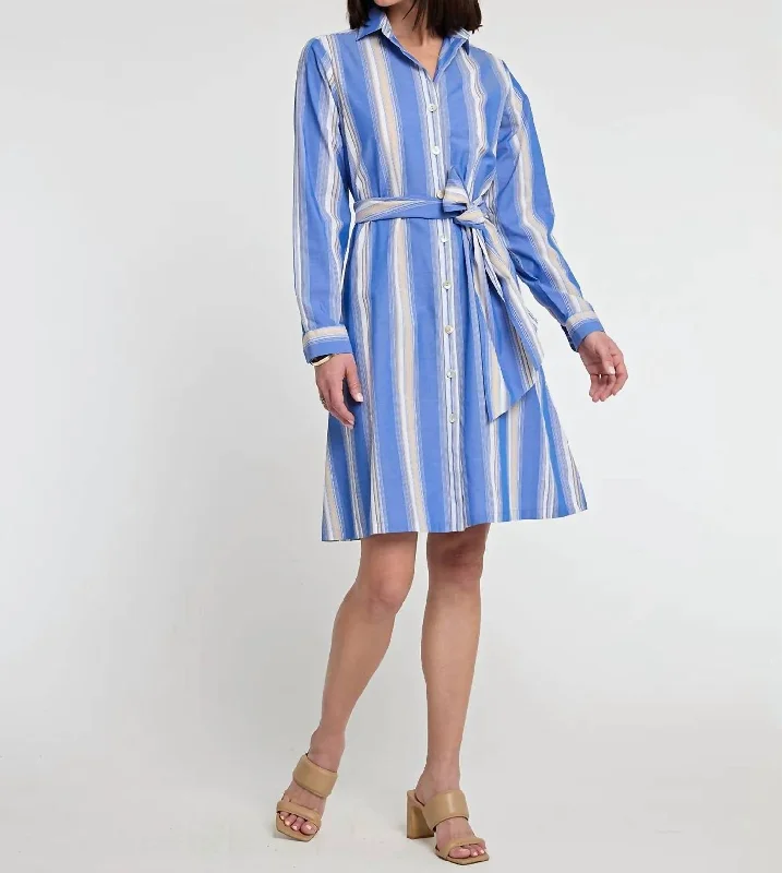Clearance Sale, All Cheap Tamron Dress In Electric Blue Stripe