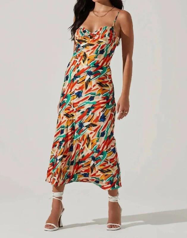 Bold Style Discounts Mariela Dress In Orange Green Multi