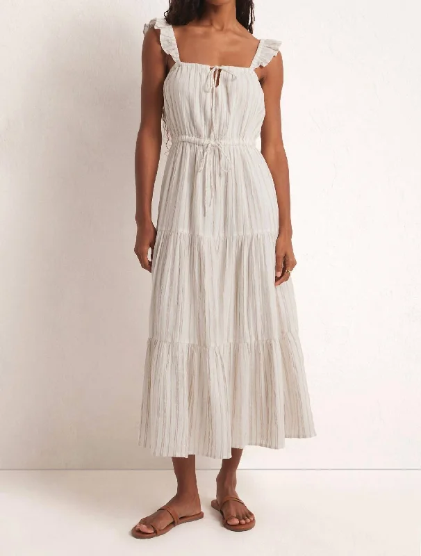 Trendy Styles La Brisa Dobby Stripe Dress In Sandstone