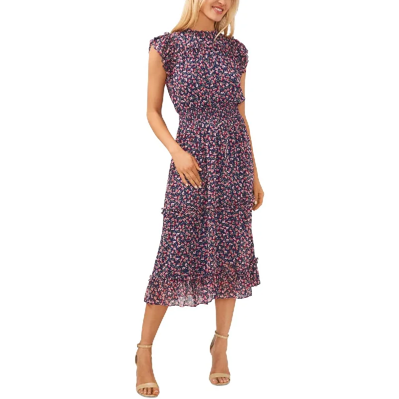Unique Women's Fashion Pieces CeCe Womens Countryside Stroll Floral Print Chiffon Midi Dress Unique Women's Fashion Pieces CeCe Womens Countryside Stroll Floral Print Chiffon Midi Dress