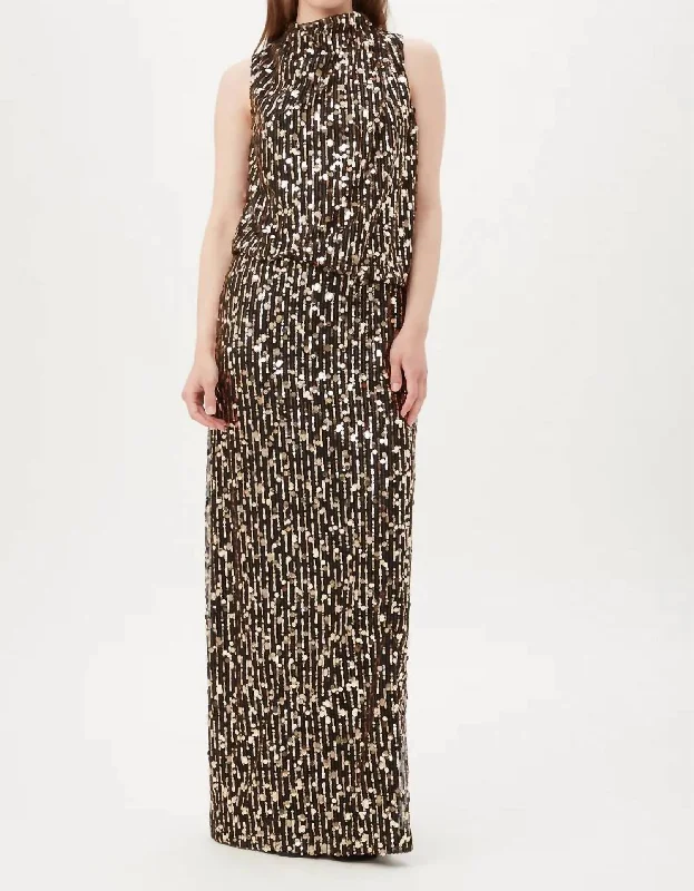 Pastel Styles Lenaya 2 Dress In Black/gold