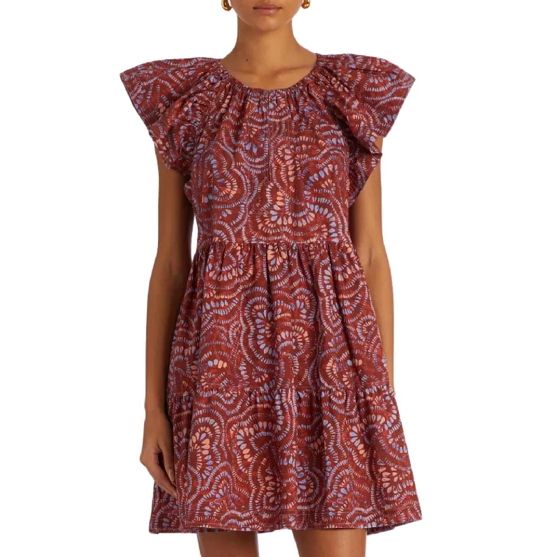 Limited Time Flash Sale Kara Dress In Cranberry Burst